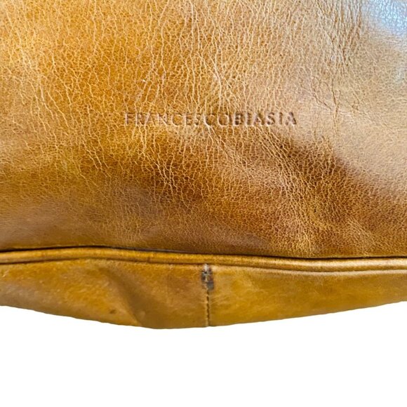 Rare Vintage Francesco Biasia Tan Leather Hobo Shoulder Bag Purse 11.5”x9”x3” - Picture 2 of 6